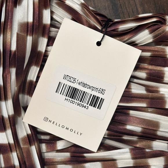 HELLO MOLLY LOVELINE CROP TOP BROWN, SIZE XS - Picture 5 of 6